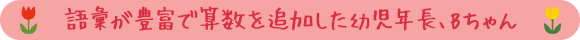語彙が豊富で算数を追加した幼児年長、Bちゃん